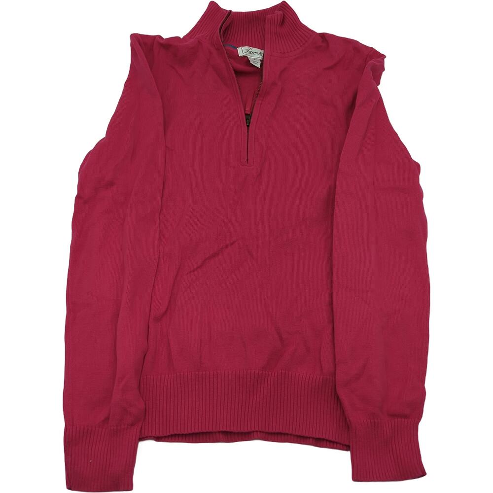 Foxcroft S Pink 1/4 Zip Sweater